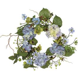 BreeBe - 20" Hydrangea Wreath - Blue