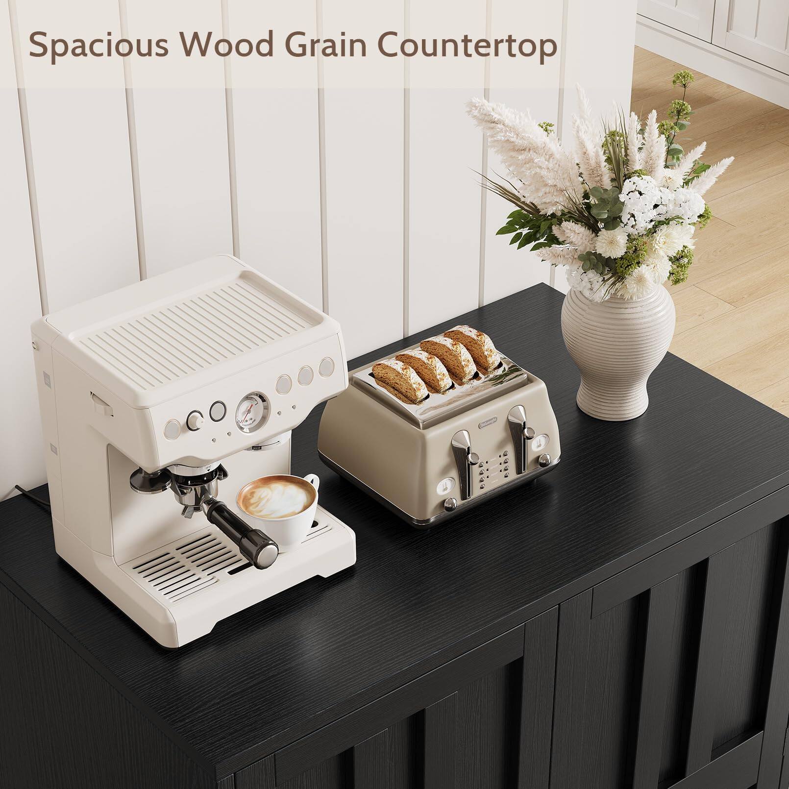 Spacious Wood Grain Countertop