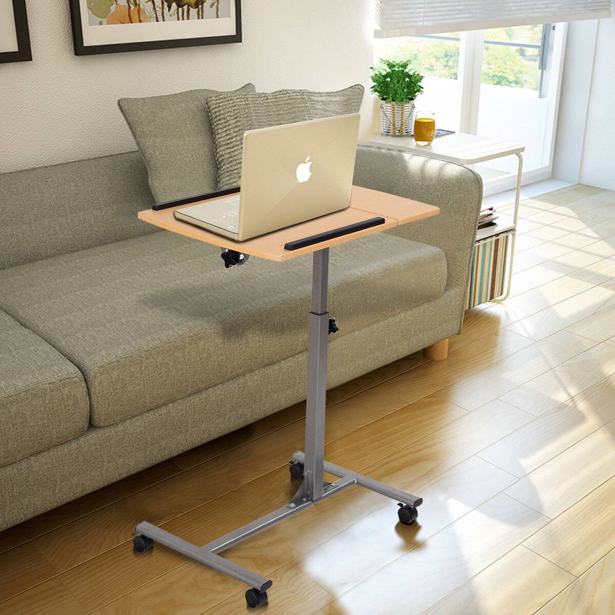 Alt View 13. Costway - Mobile Adjustable Standing Desk - Walnut.