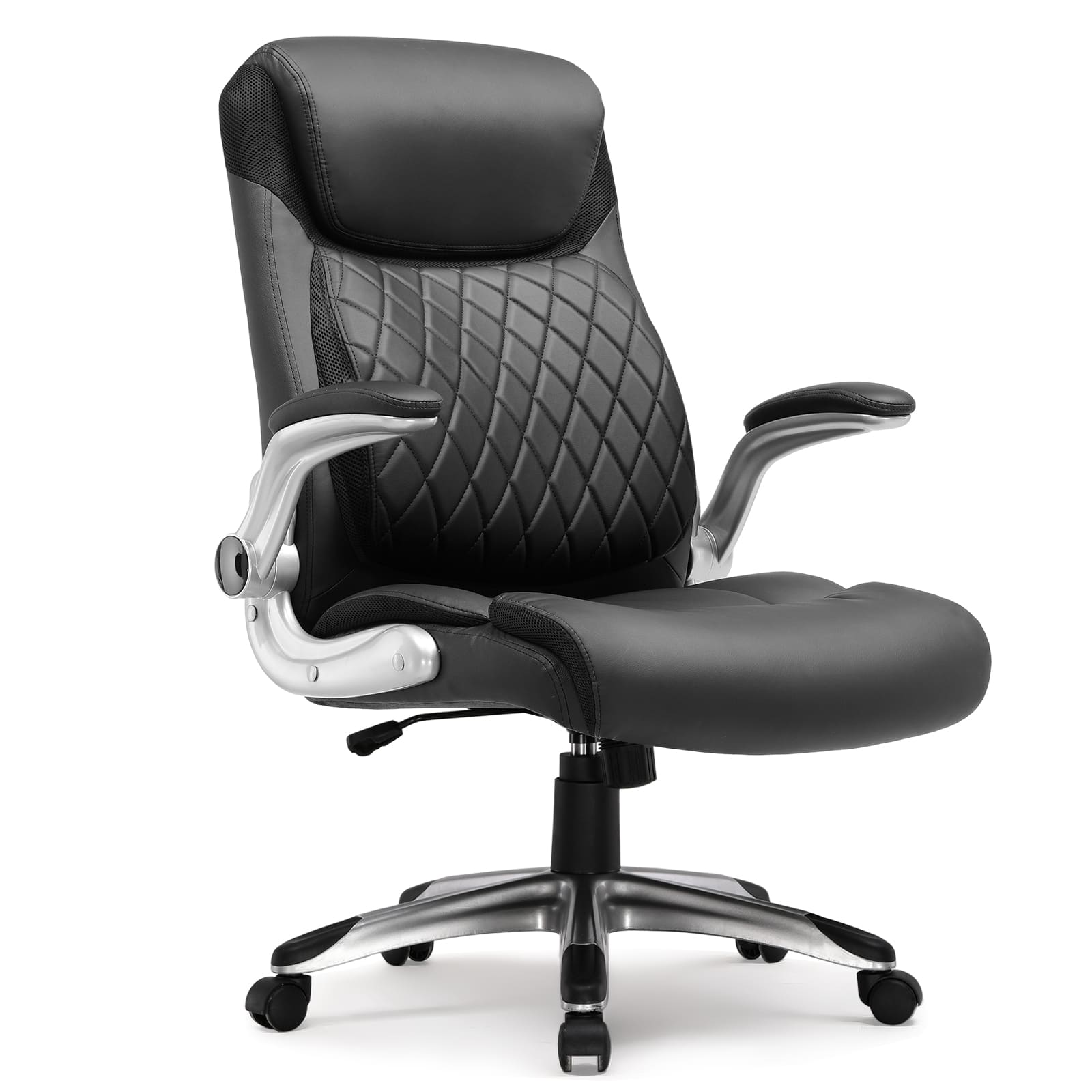 Front. CloudRest Pro - Ergonomic Office Chair with Adjustable Lumbar Support & Armrests Comfy Desk Gaming Chairs,Black - Black.