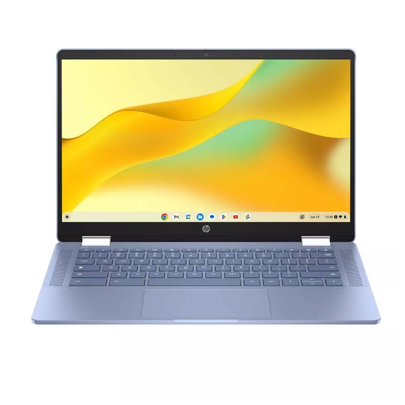 Alt View 1. HP - HP Chromebook x360 14" HD Touchscreen Laptop,Intel N200 Processor,4GB RAM,128GB SSD,Chrome OS,Blue - Blue.