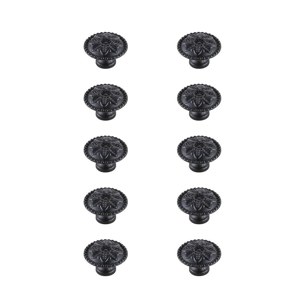 Alt View 2. Elegant Decor - Corio 0.9" Diameter Matte Black Mushroom Knob Multipack (Set of 10) - Matte Black.