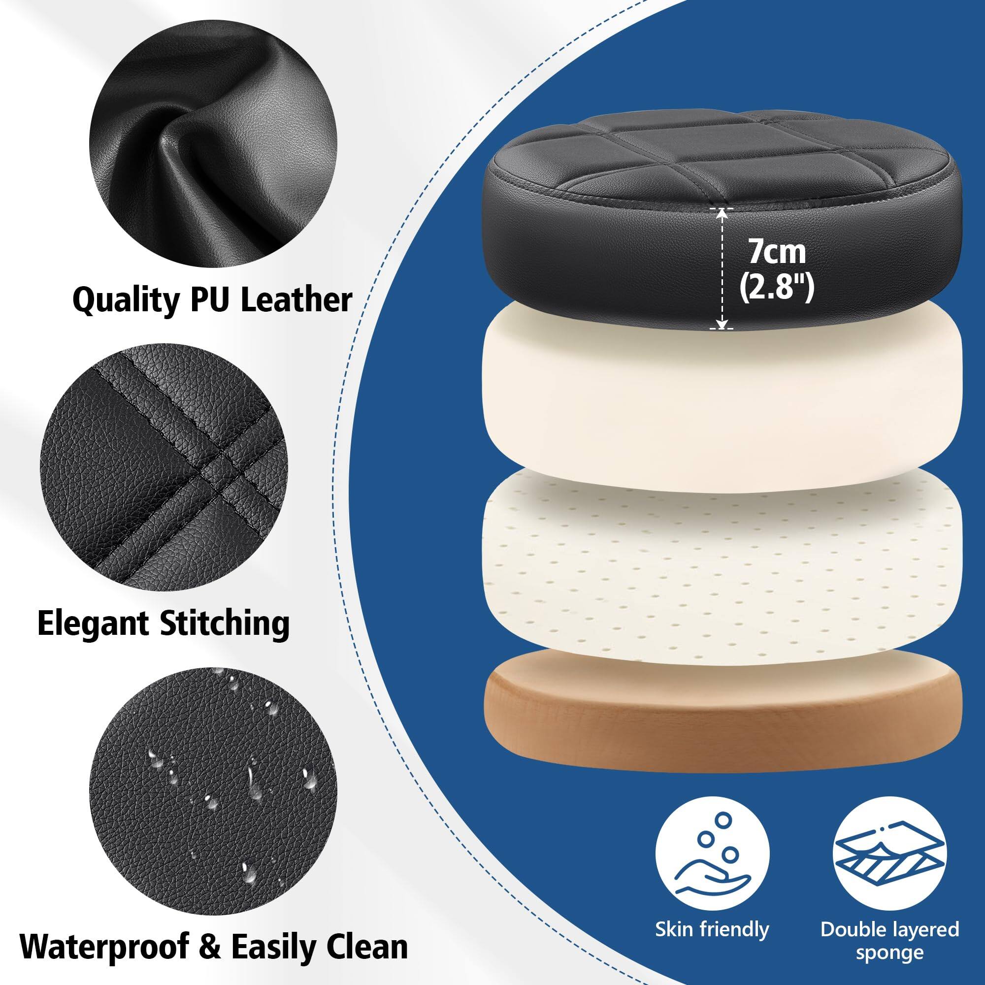 Quality PU Leather  
7cm (2.8")  
Elegant Stitching  
Waterproof & Easily Clean  
Skin friendly  
Double layered sponge