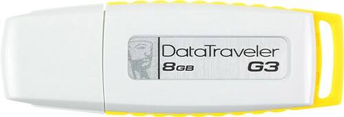 Front Standard. Kingston Technology - DataTraveler G3 8 GB USB 2.0 Flash Drive, - Yellow.