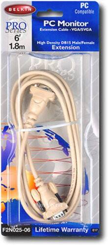 Front Standard. Belkin - Pro Series VGA Monitor Extension Cable - Gray.