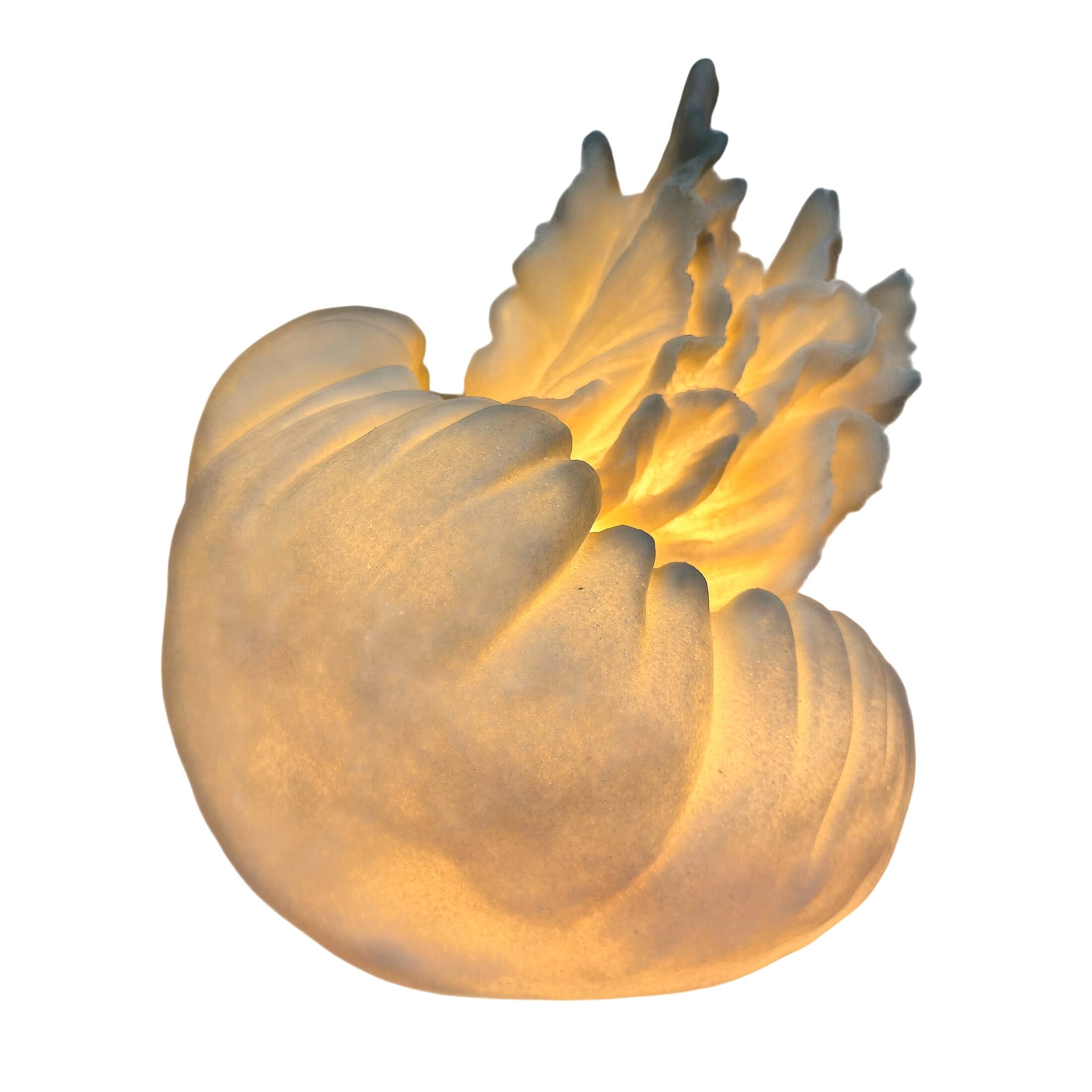 Alt View 2. Things2Die4 - Jellyfish Table Lamp Matte White Resin Coastal Accent Light 10 in Tall - White.
