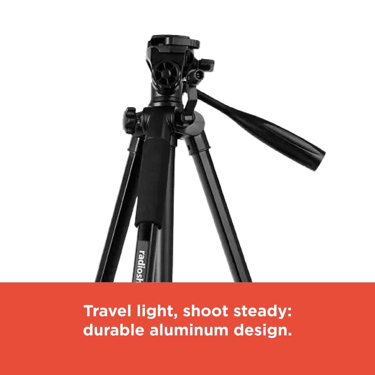 Travel light, shoot steady: durable aluminum design.
