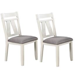Manhattan Lane - Lexi 24 Inch Classic Dining Side Chair, Padded Seat, Set of 2 - Gray, White