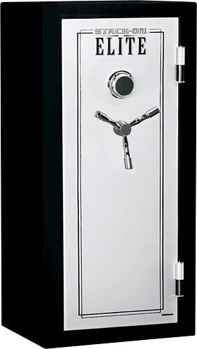 Angle Standard. Stack-On - Elite Executive Fire-Resistant Safe - Black/Silver.