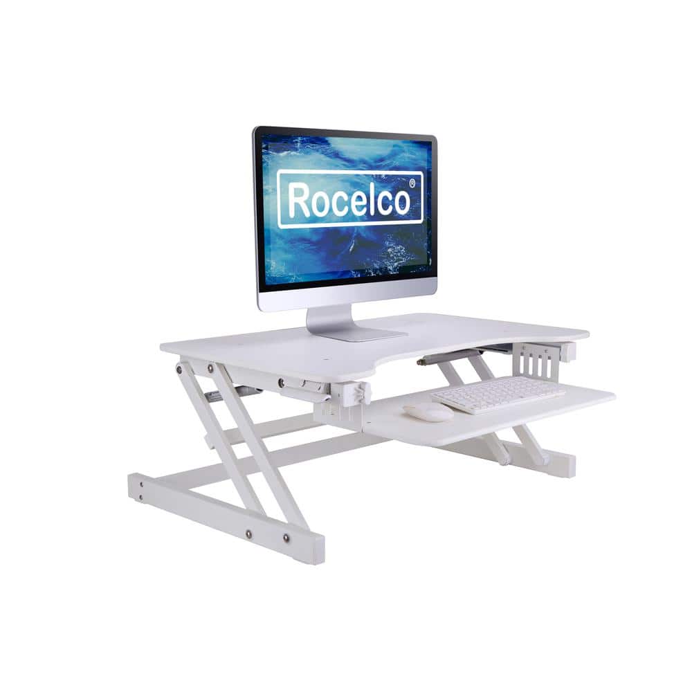 Rocelco - 32" Height Adjustable Standing Desk - White