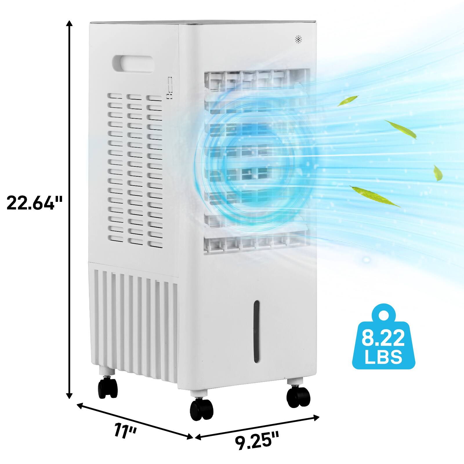 22.64" x 11" x 9.25" 8.22 LBS