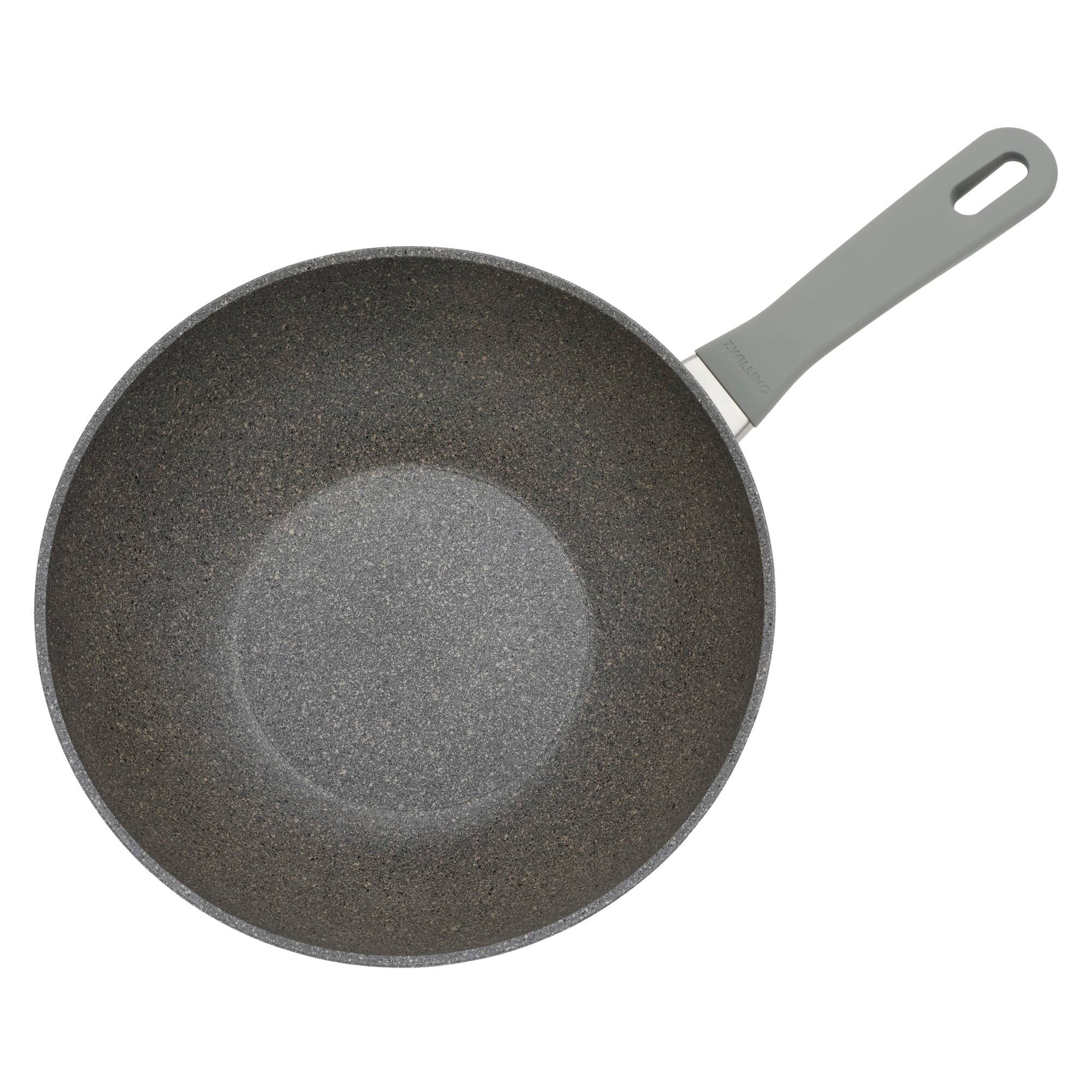 Alt View 1. ZWILLING - ZWILLING Parma Plus 11-inch Aluminum Nonstick Wok with Lid - Grey.