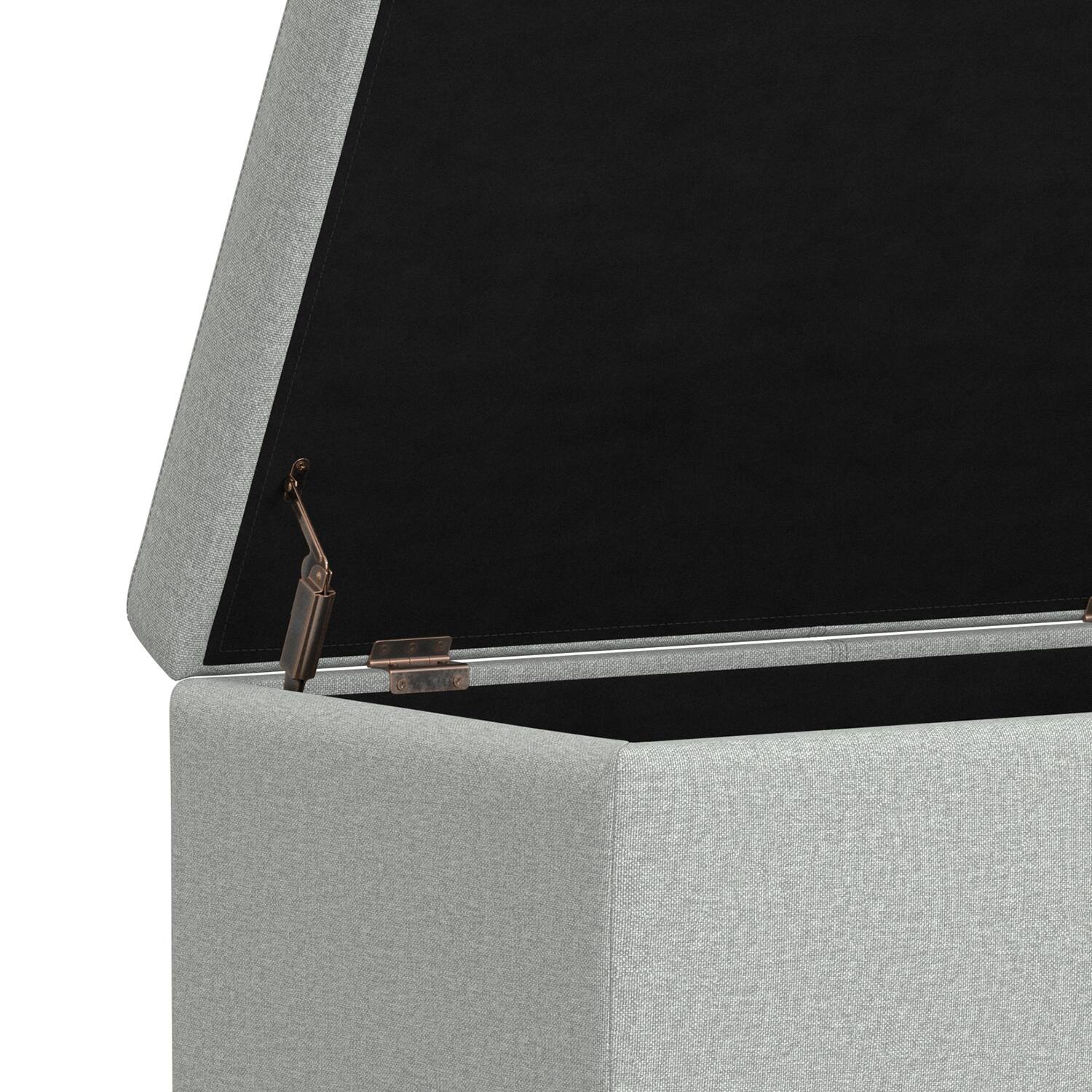 Alt View 5. Simpli Home - Avalon Storage Ottoman Bench - Light Stone Grey.