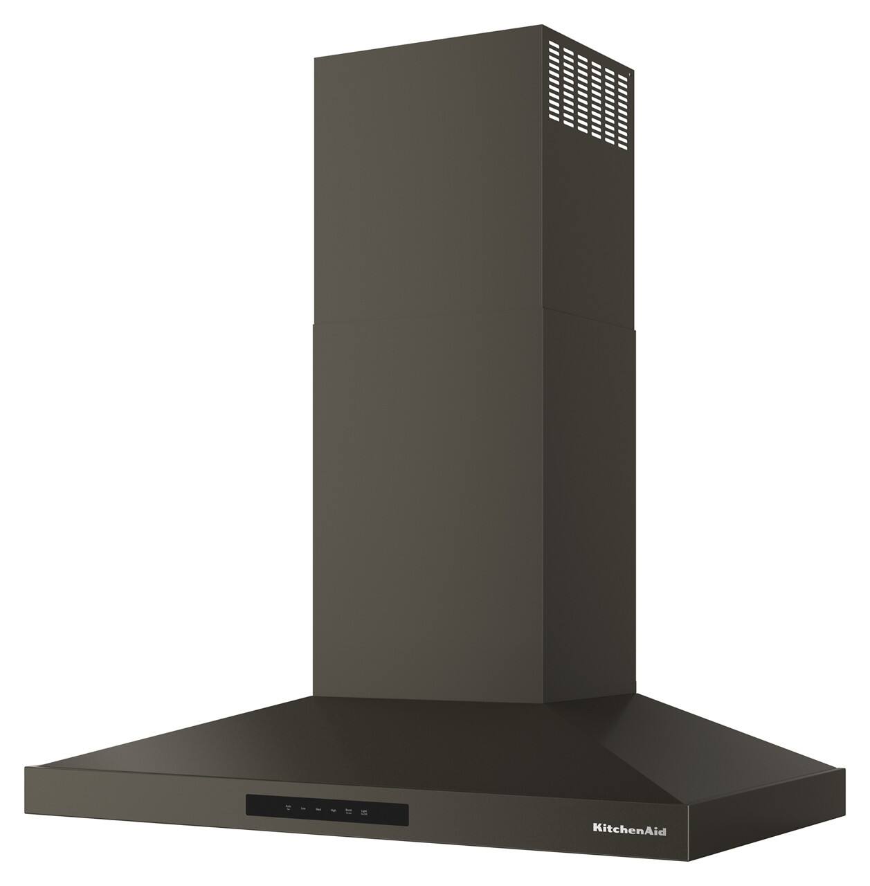 Left. KitchenAid - 36" Vented or Convertible to Recirculating Wall- Mount Hood - Black Ore.