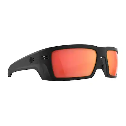 Front. Spy Optic - SPY Optic Rebar SE Matte Black and Happy Boost Polar Orange Mirror Sunglasses - Black/Orange.