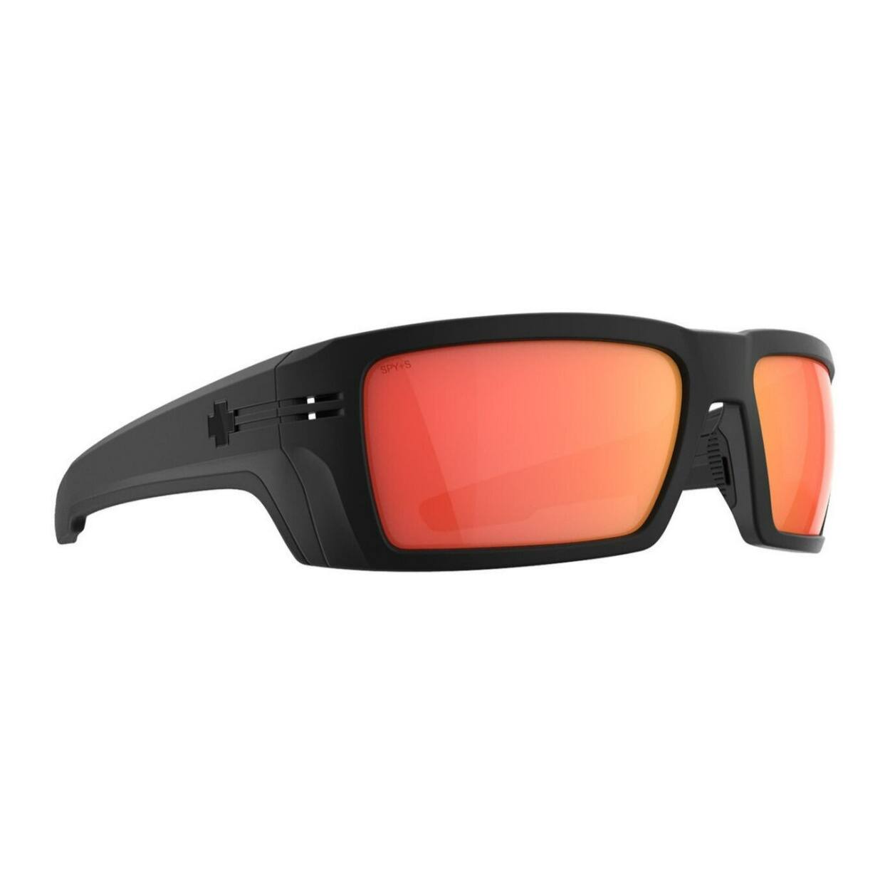 Front. Spy Optic - SPY Optic Rebar SE Matte Black and Happy Boost Polar Orange Mirror Sunglasses - Black/Orange.