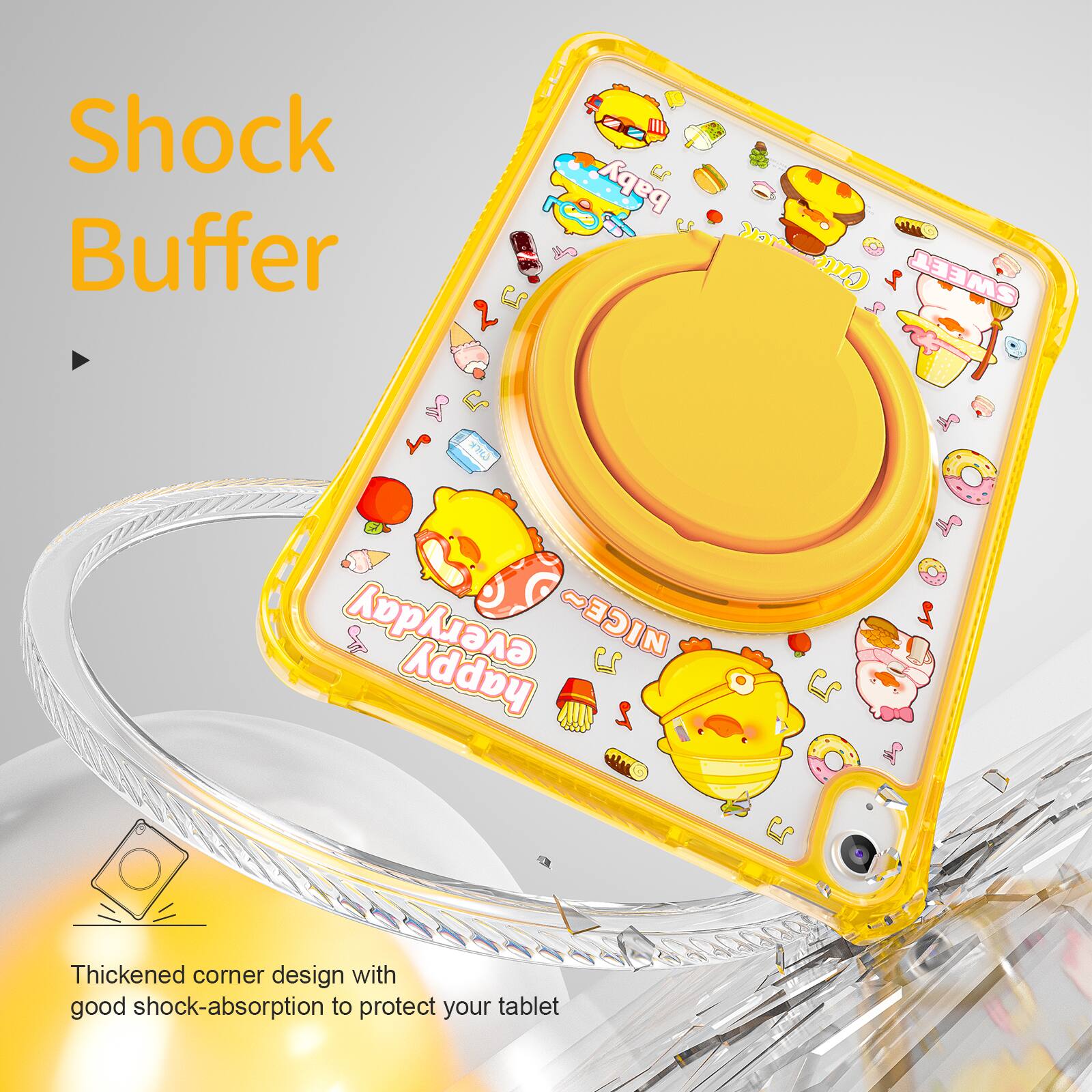 Shock Buffer C 2 baby Me CK Cute SWEET 2 H everyday NICE~ happy Cs 2 Cs 2 Thickened corner design with good shock-absorption to protect your tablet