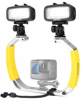 MOVO - DiveRig1 XL Diving Rig Bundle with Waterproof LED Lights - Compatible with GoPro HERO Series and DJI Osmo Action