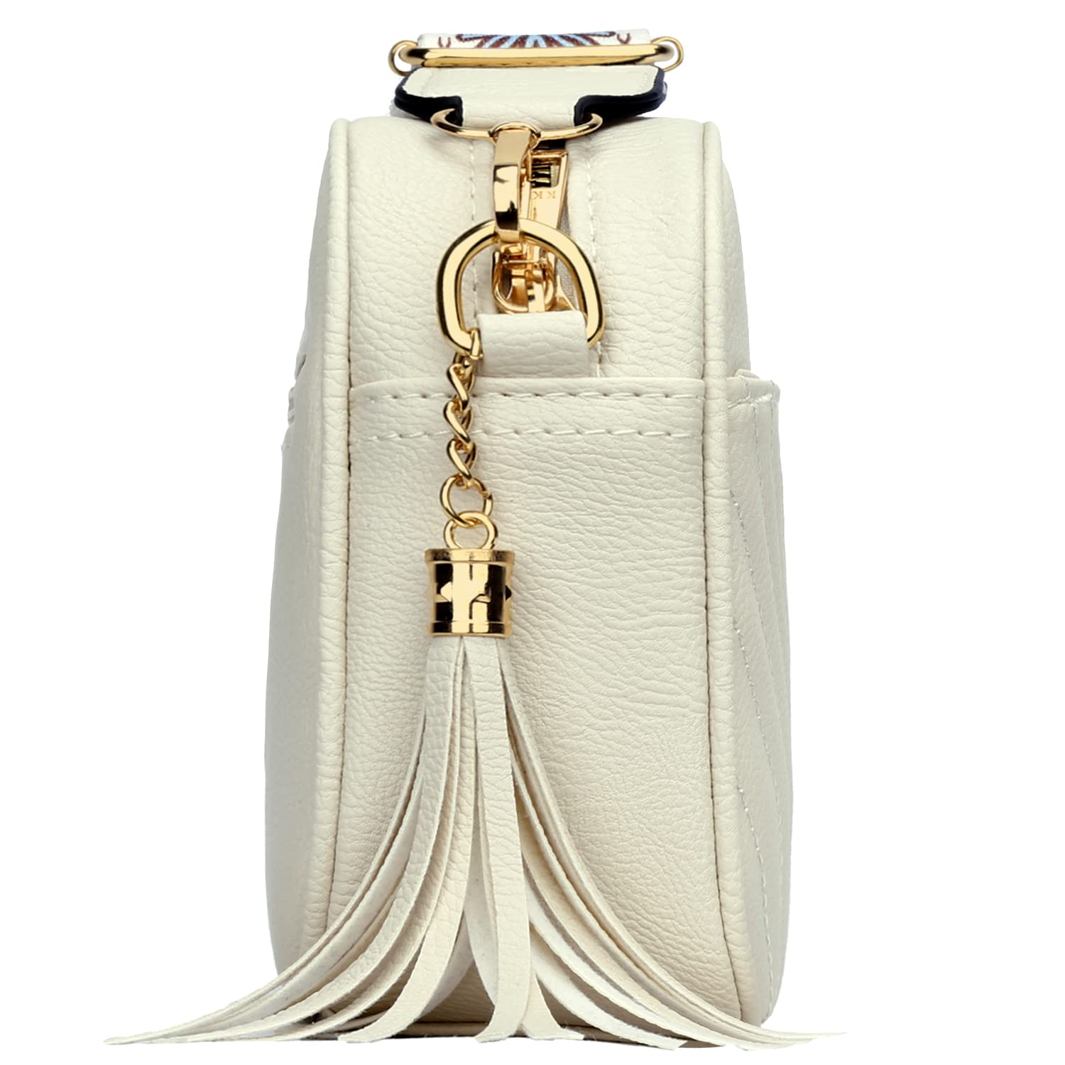 Back. Fabibe - Quilted Small Crossbody Bag For Women And Teen Stylish Shoulder Purse With Wide Strap - A-navy.