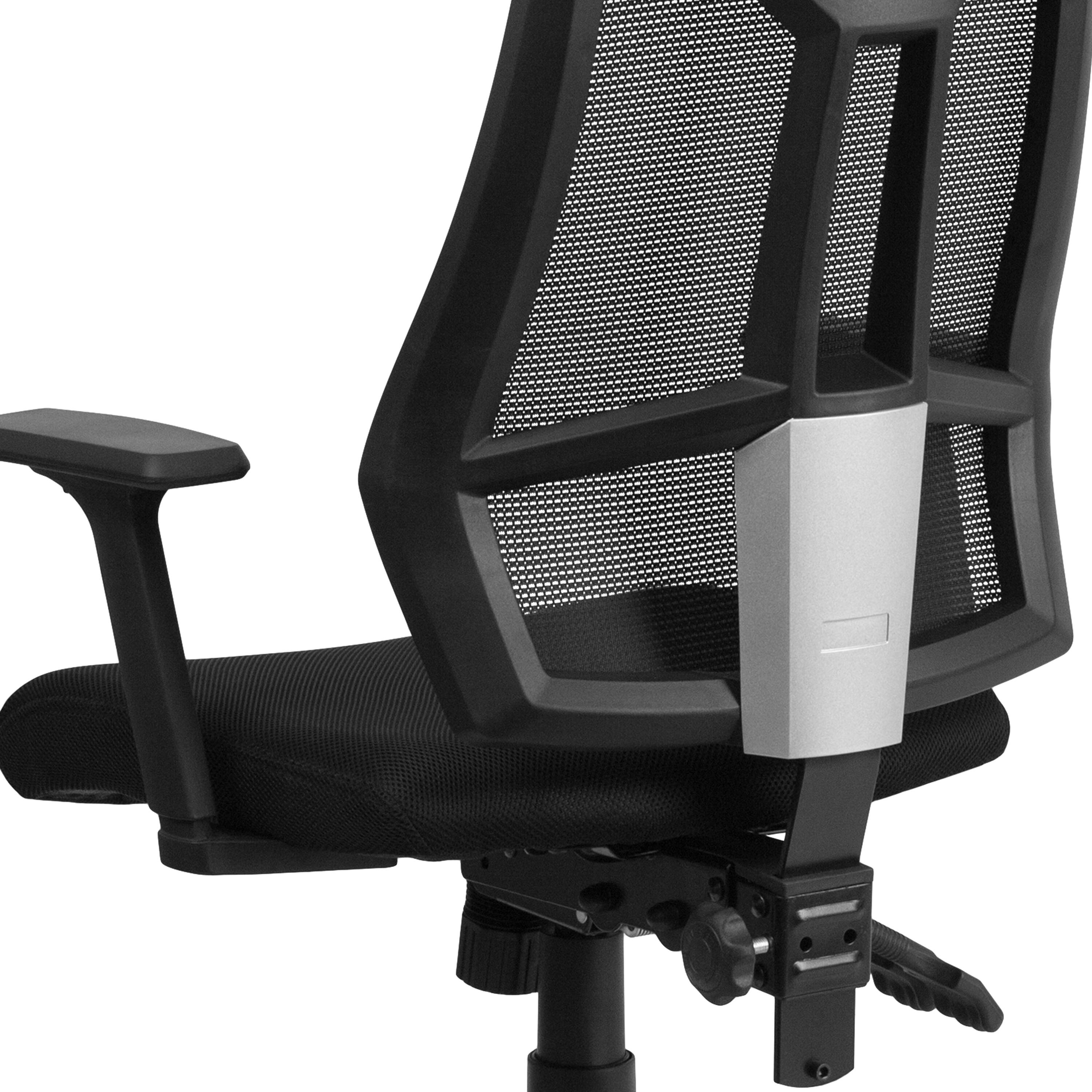 Alt View 9. Emma + Oliver - High Back Mesh Multifunction Swivel Ergonomic Task Office Chair with Adjustable Arms - Black.