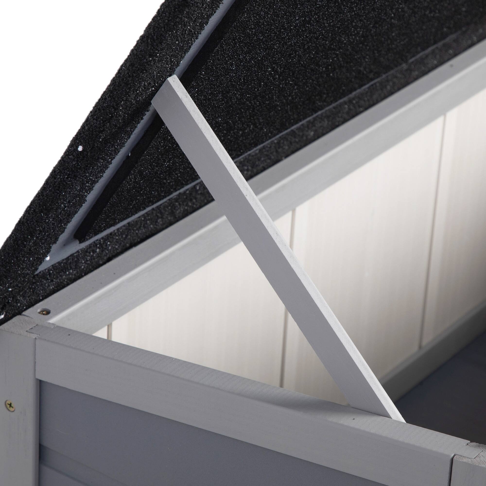 Back. Boyel Living - Gray 2Tier Insulated Wooden Cat House Outdoor Weatherproof Shelter with Sunlight Roof Balcony Play Platforms Kitty wi - Gray.