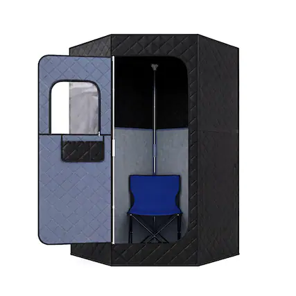 Front. Costway - Costway Portable Sauna Box for Home, Full Body Sauna Tent with Heated Foot Pad - Black.
