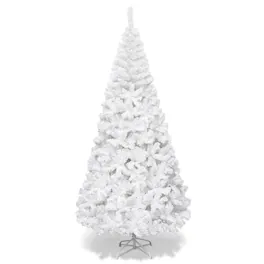 Costway - 7Ft Artificial PVC Christmas Tree Stand Indoor Outdoor - White