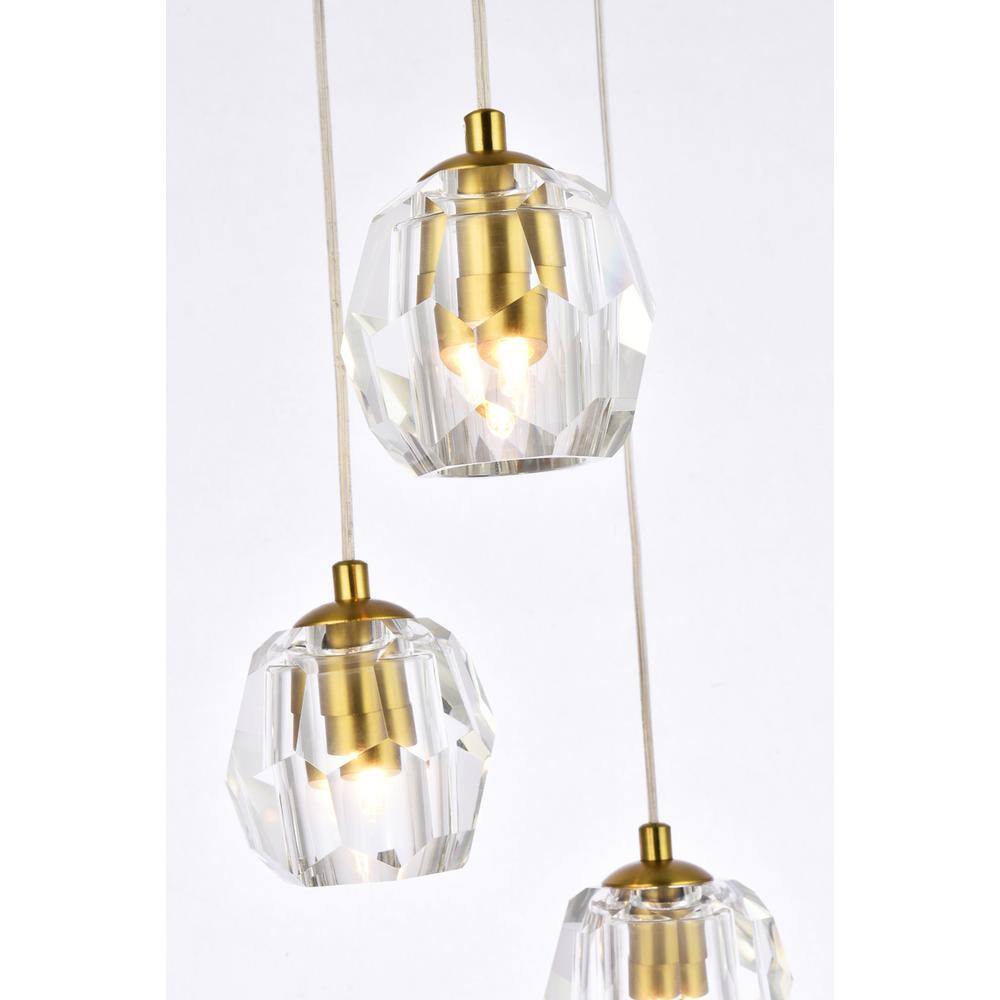 Alt View 2. Elegant Lighting - Eren 5 lights Gold pendant - Gold.