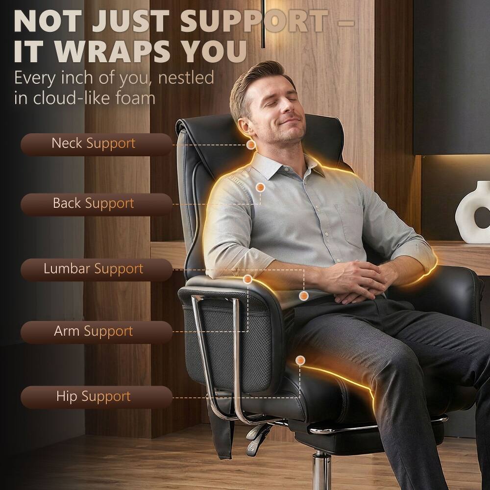 NOT JUST SUPPORT - IT WRAPS YOU  
Every inch of you, nestled in cloud-like foam  

Neck Support  
Back Support  
Lumbar Support  
Arm Support  
Hip Support