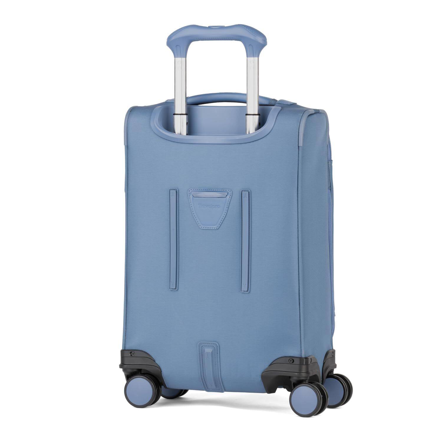 Back. Travelpro - Travelpro Versapack + Lightweight Softside Expandable 20" Carry On Spinner - Elemental Blue.