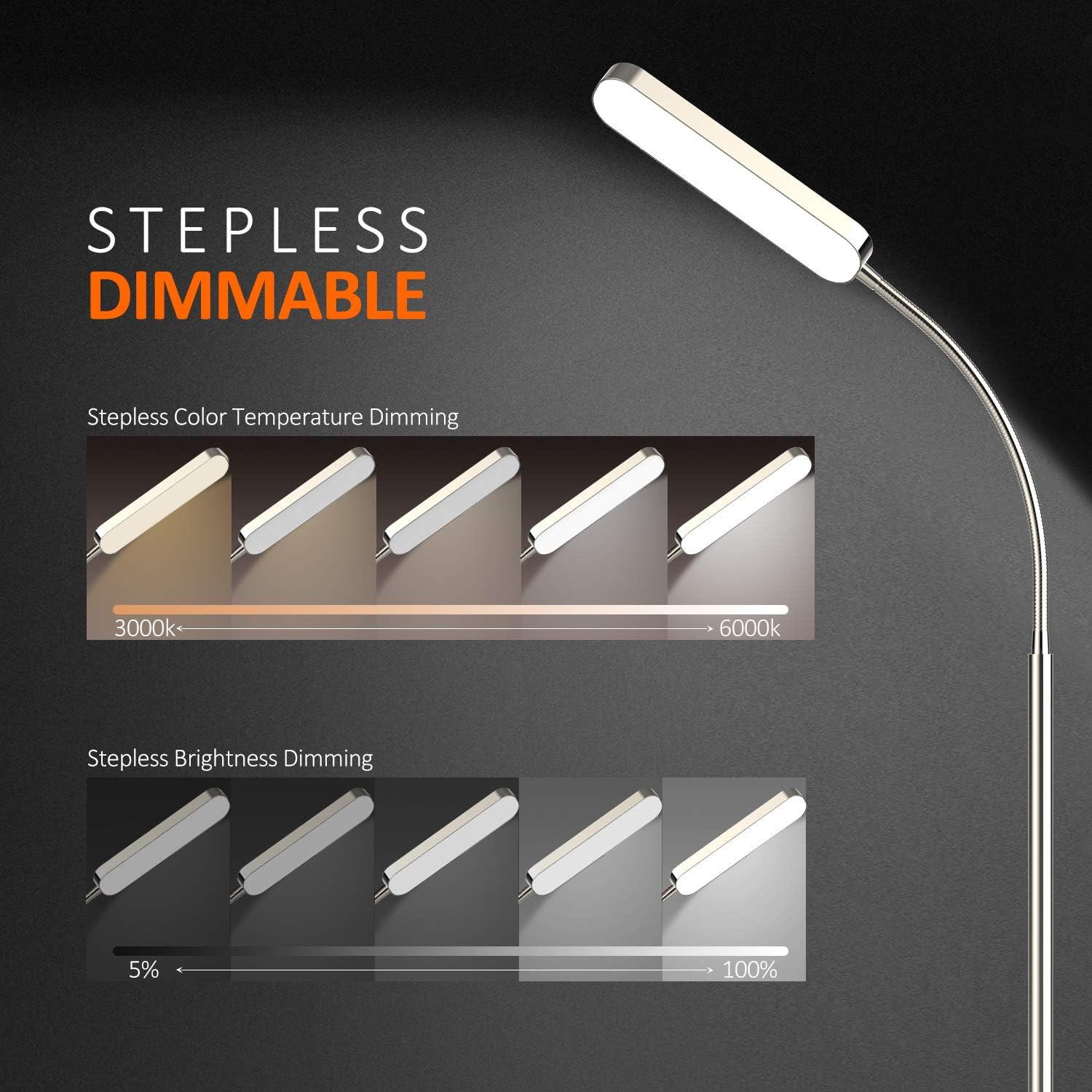 The Best Inks Floor Lamp Lamp LED Adjustable Touch 1000lm Bright with ...