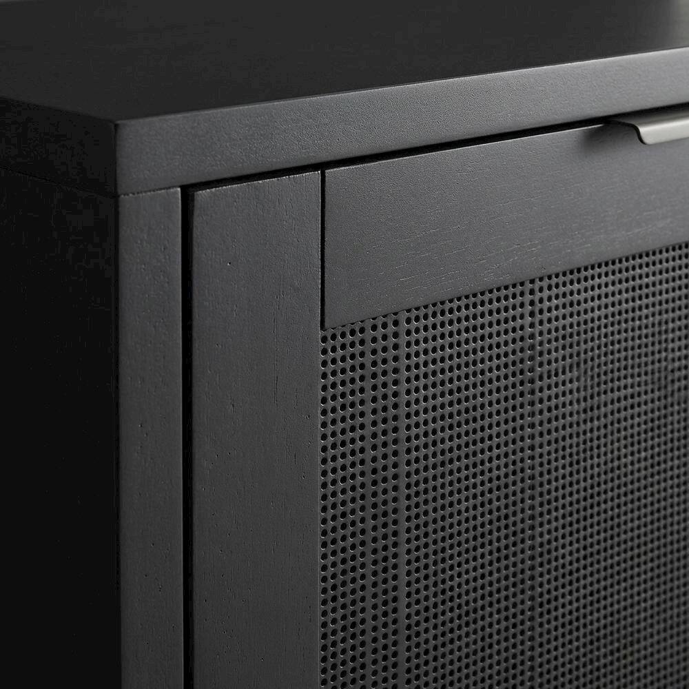 Alt View 2. FurniFact - Vintage Style Record Player Cabinet with Vinyl Storage for Entertainment Centers - Black.
