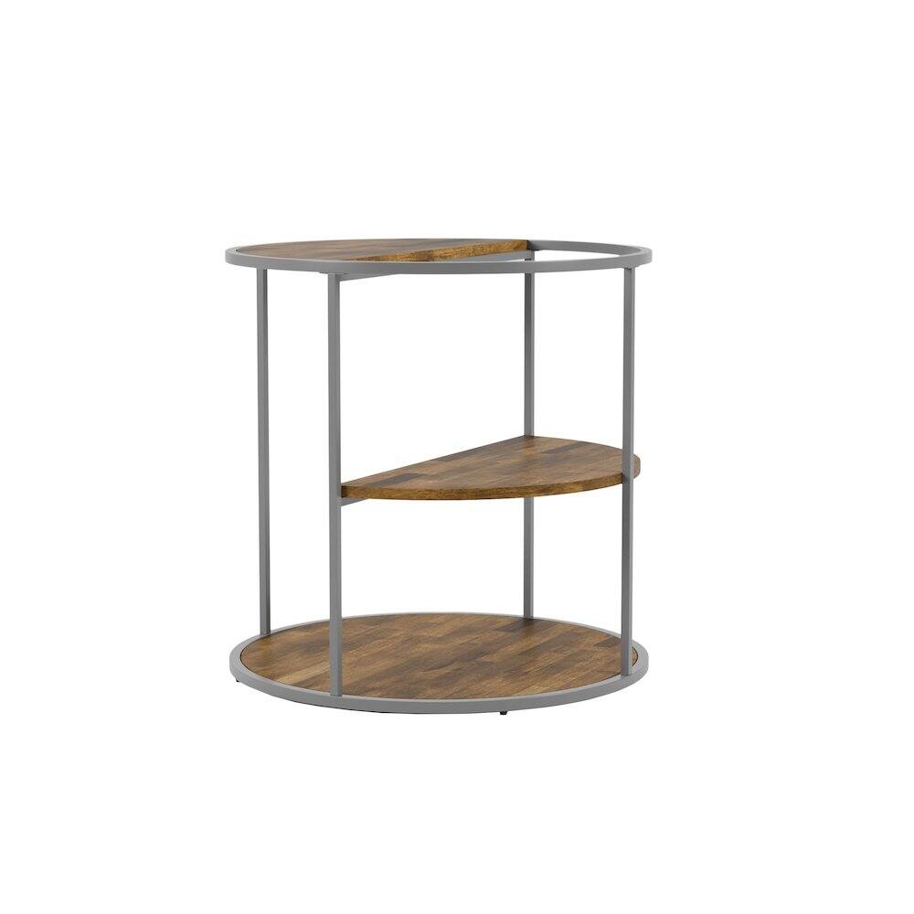 Left. Furniture of America - Marquesa Contemporary Wood Round End Table - Gray.