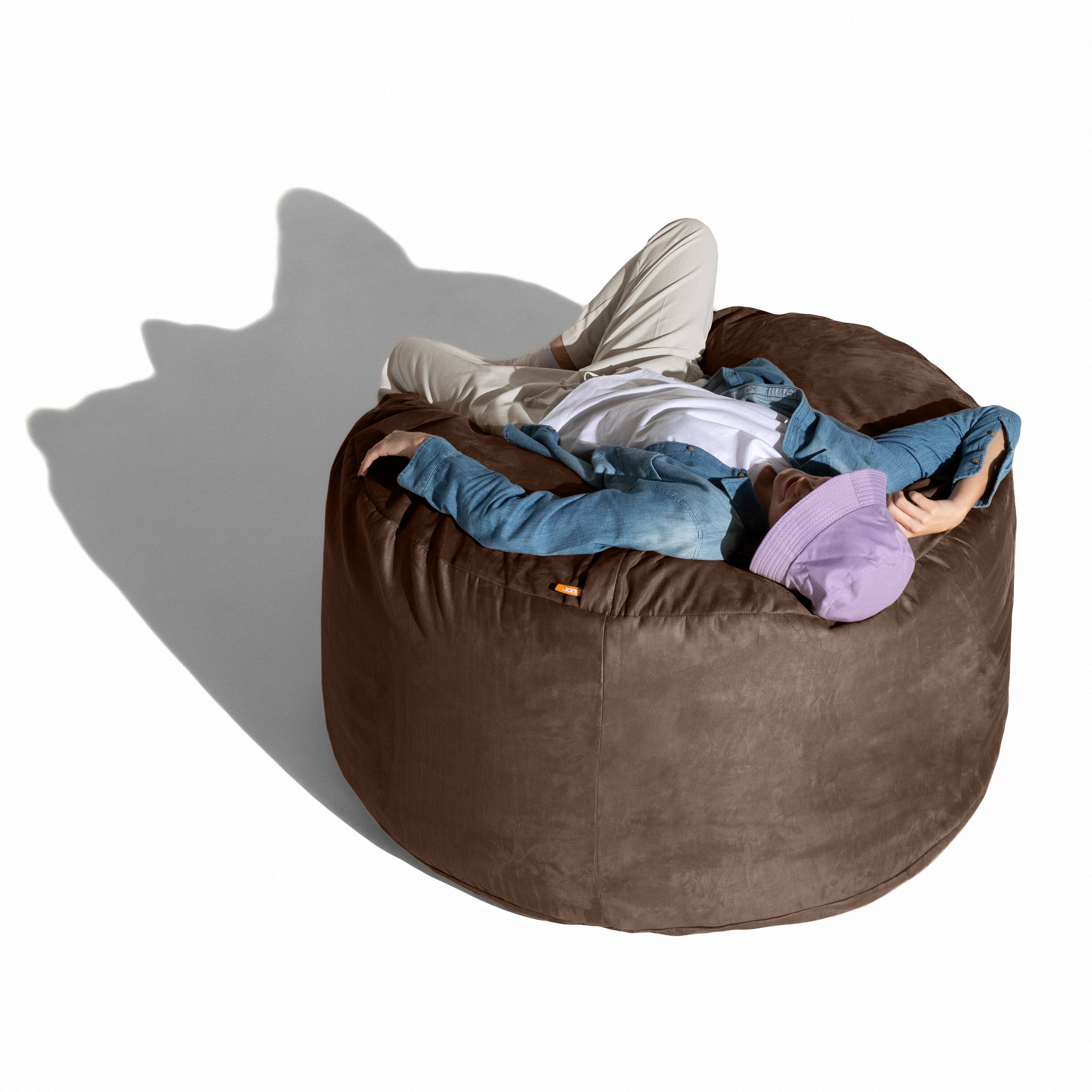 Alt View 6. Jaxx - Jaxx 4 ft Round Bean Bag Chair for Adults, Chocolate - Chocolate.