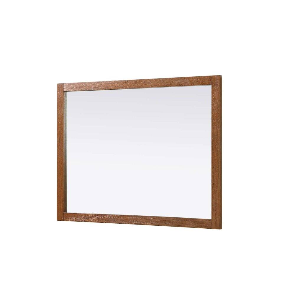 Back. Elegant Kitchen and Bath - Noah Wooden Rectangle Mirror 48 x 36 in Brandy Walnut - Brandy Walnut.