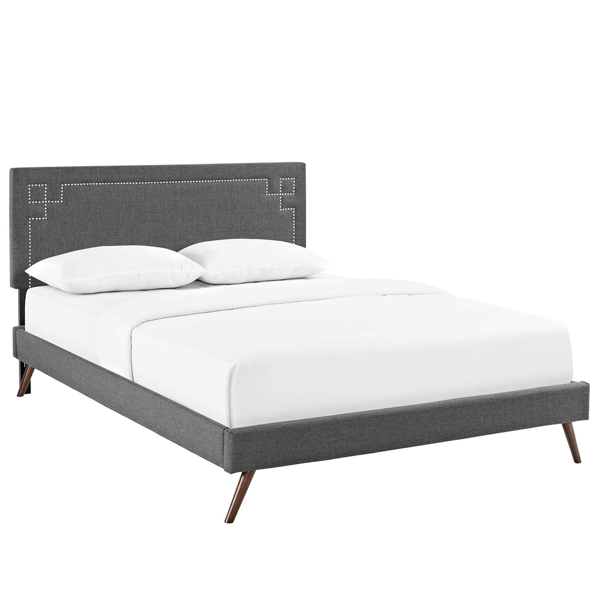Angle. Modway - Celine Channel Tufted Performance Velvet Twin Platform Bed - Red.
