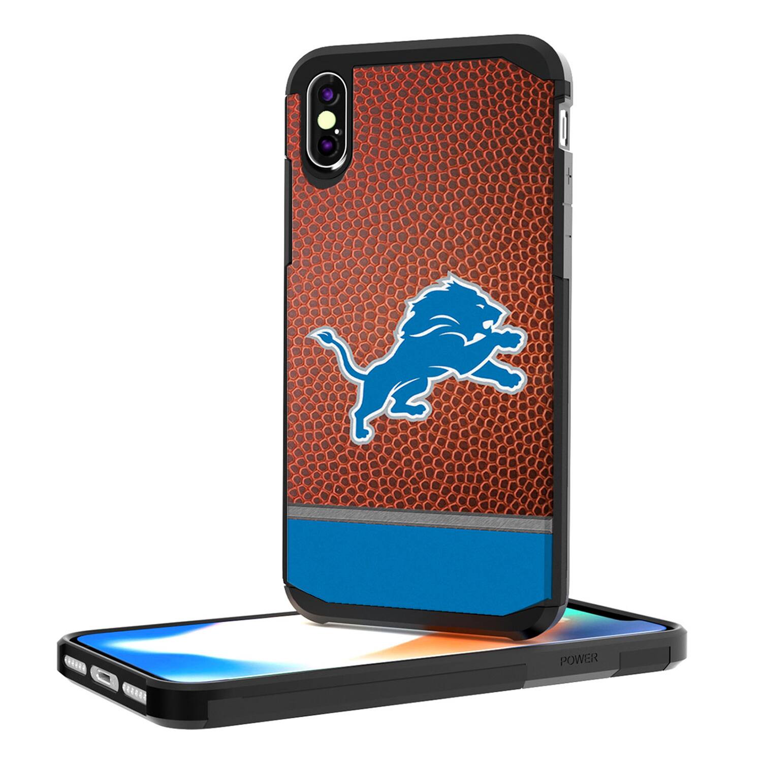 Alt View 2. Keyscaper - Detroit Lions iPhone Rugged Wordmark Design Case - 13 Pro Max - Multicolor.