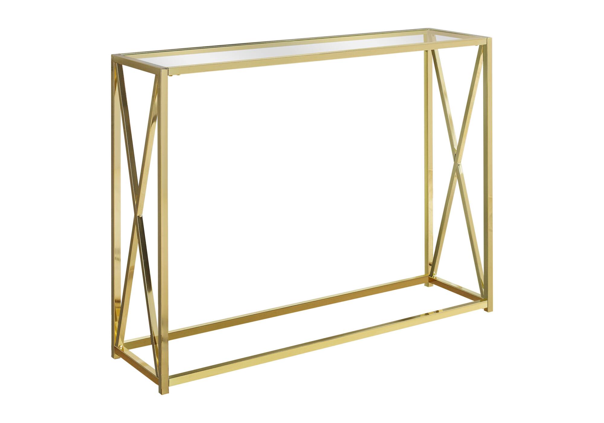 Angle. TinyHomie - Accent Table Console Entryway Narrow Sofa Living Room Bedroom Contemporary Modern - Gold.