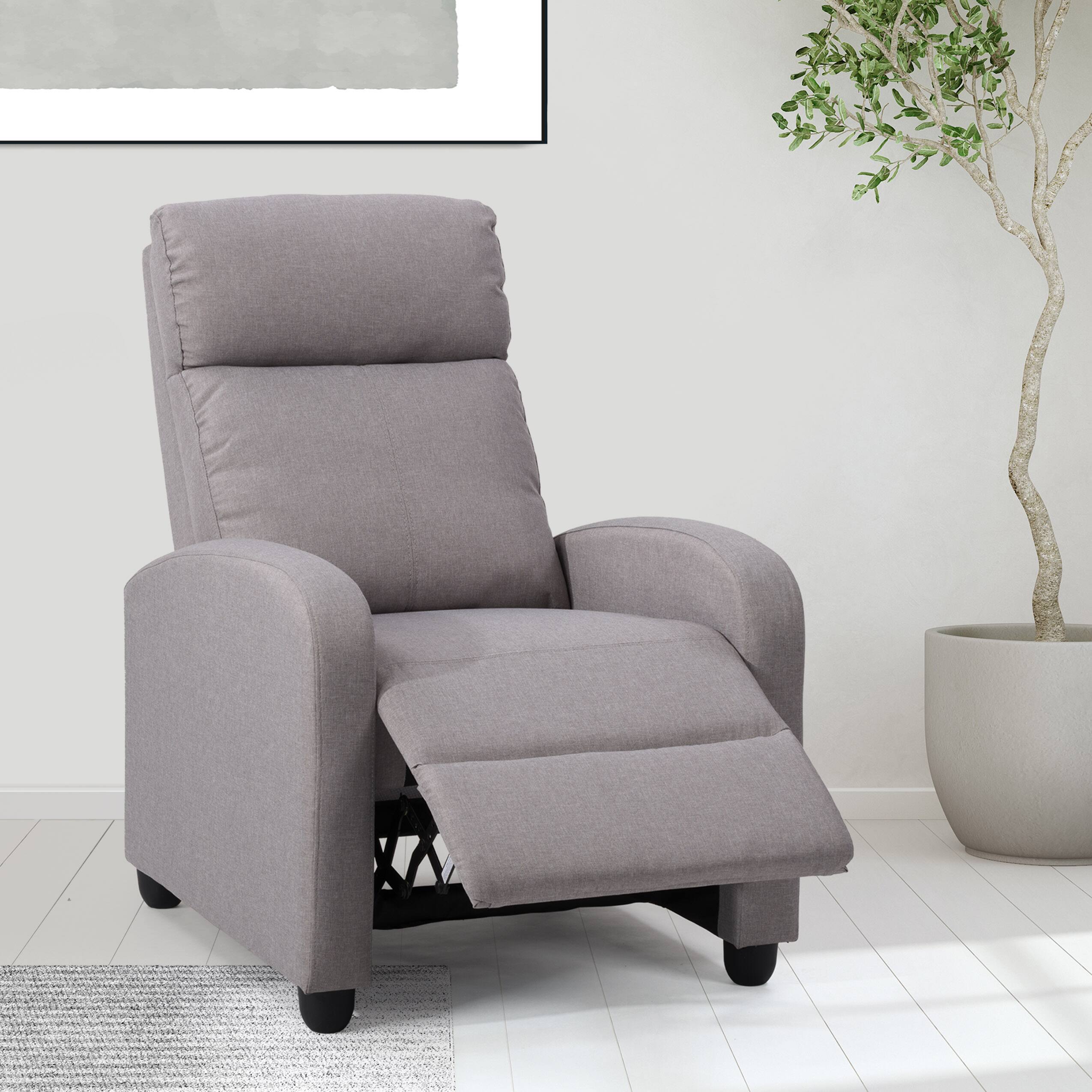 Alt View 11. CorLiving - Oren Fabric Recliner - Light Grey.