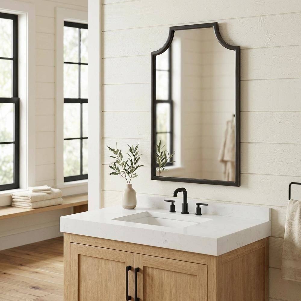 Back. FurniFact - Oil Rubbed Bronze Bathroom Mirror with Anti-Tip Hardware and ISTA Certification - Oil Rubbed Bronze.
