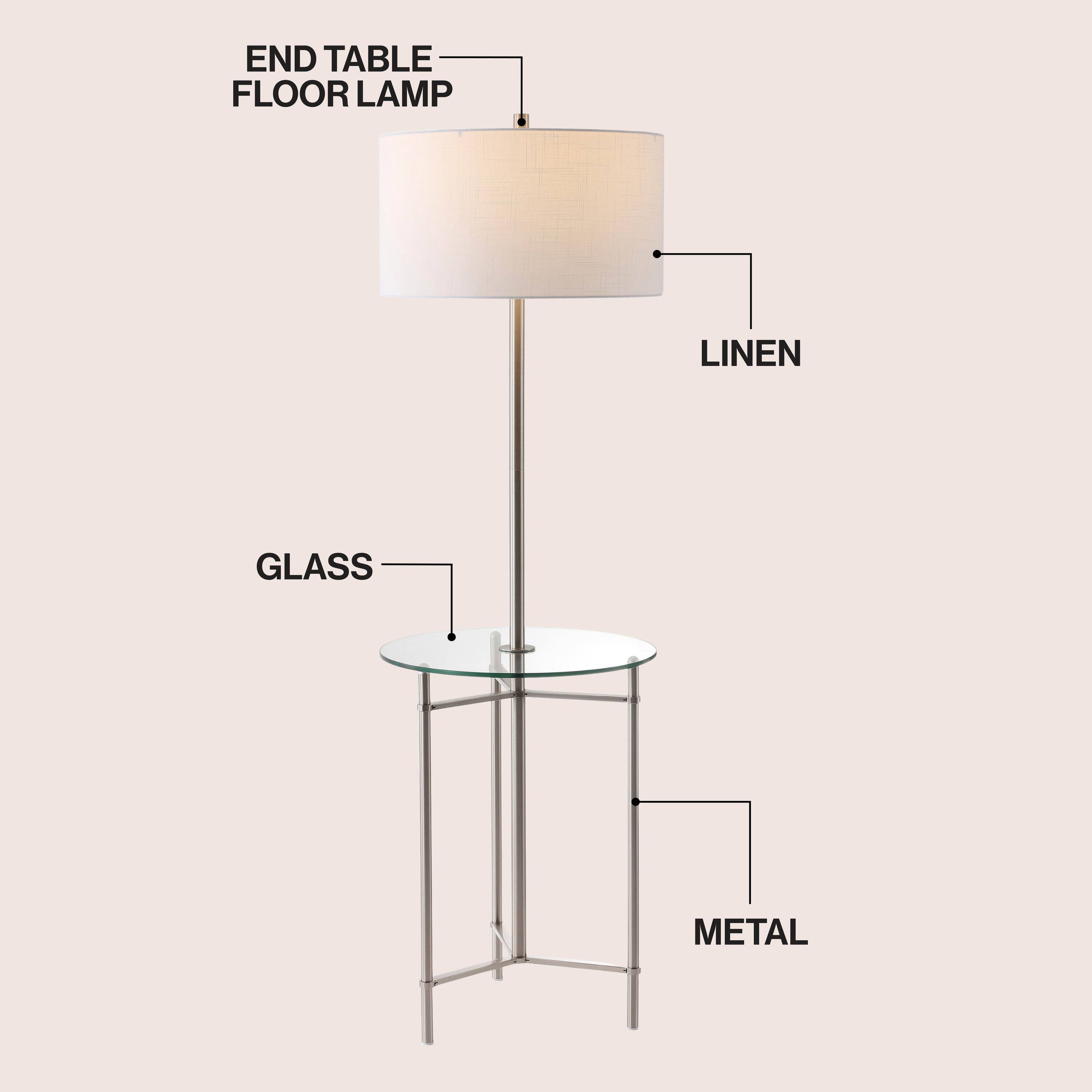 END TABLE FLOOR LAMP  
LINEN  
GLASS  
METAL