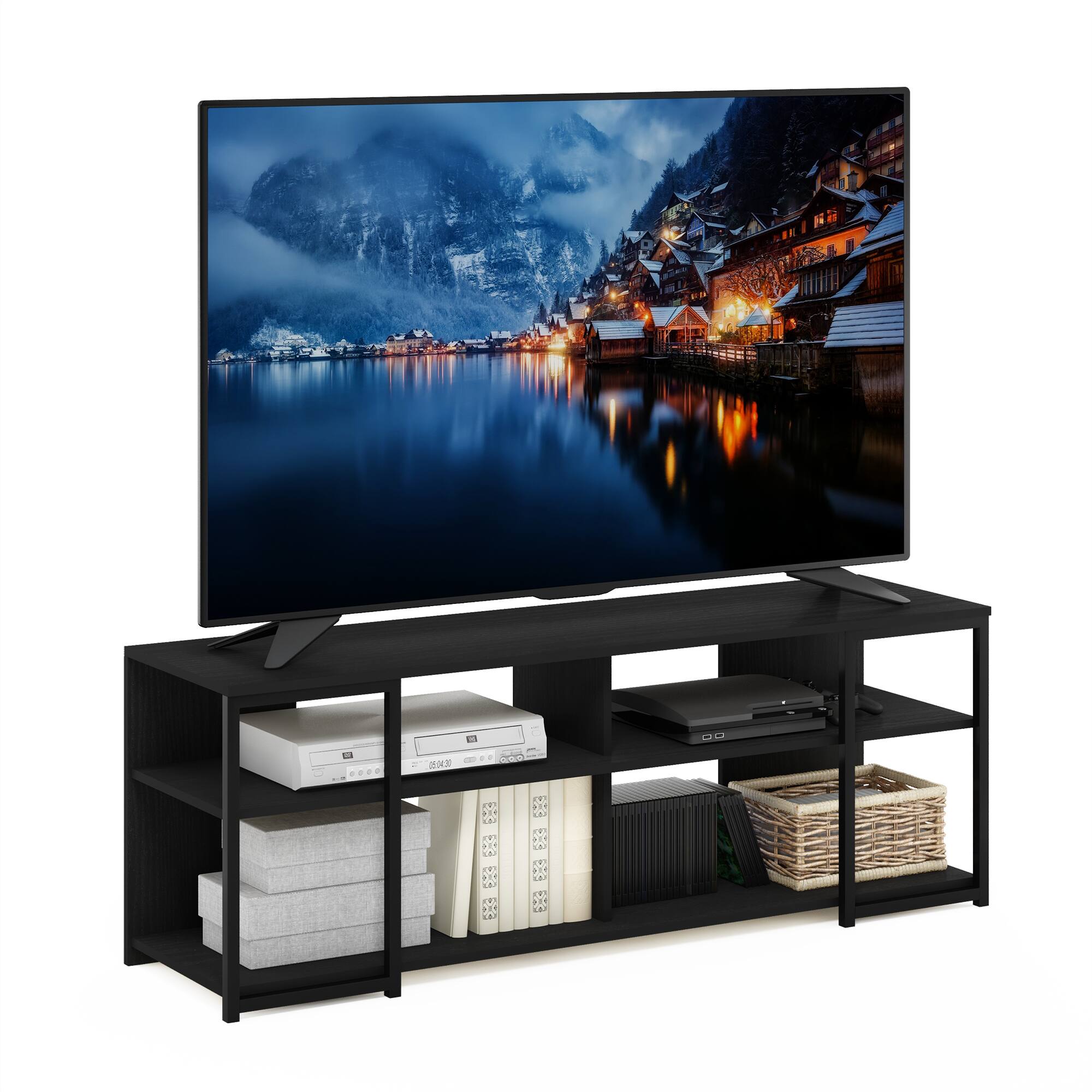 Alt View 3. Furinno - Camnus Modern Living TV Stand for TVs up to 65 Inch - Americano/Black.