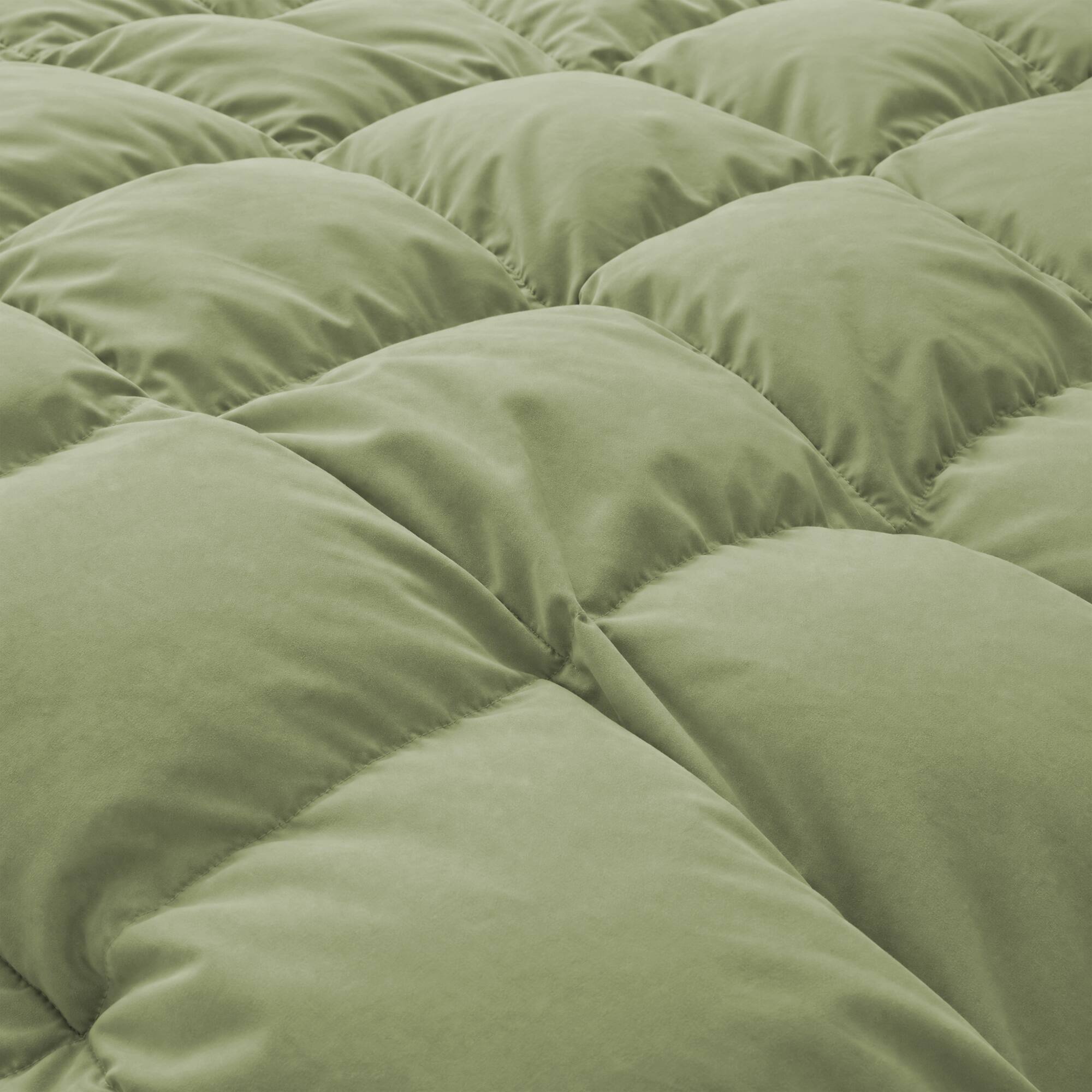 Alt View 2. Peace Nest - Peace Nest White Goose Down Feather Fiber Comforter Duvet Insert, Green, California King - Green.