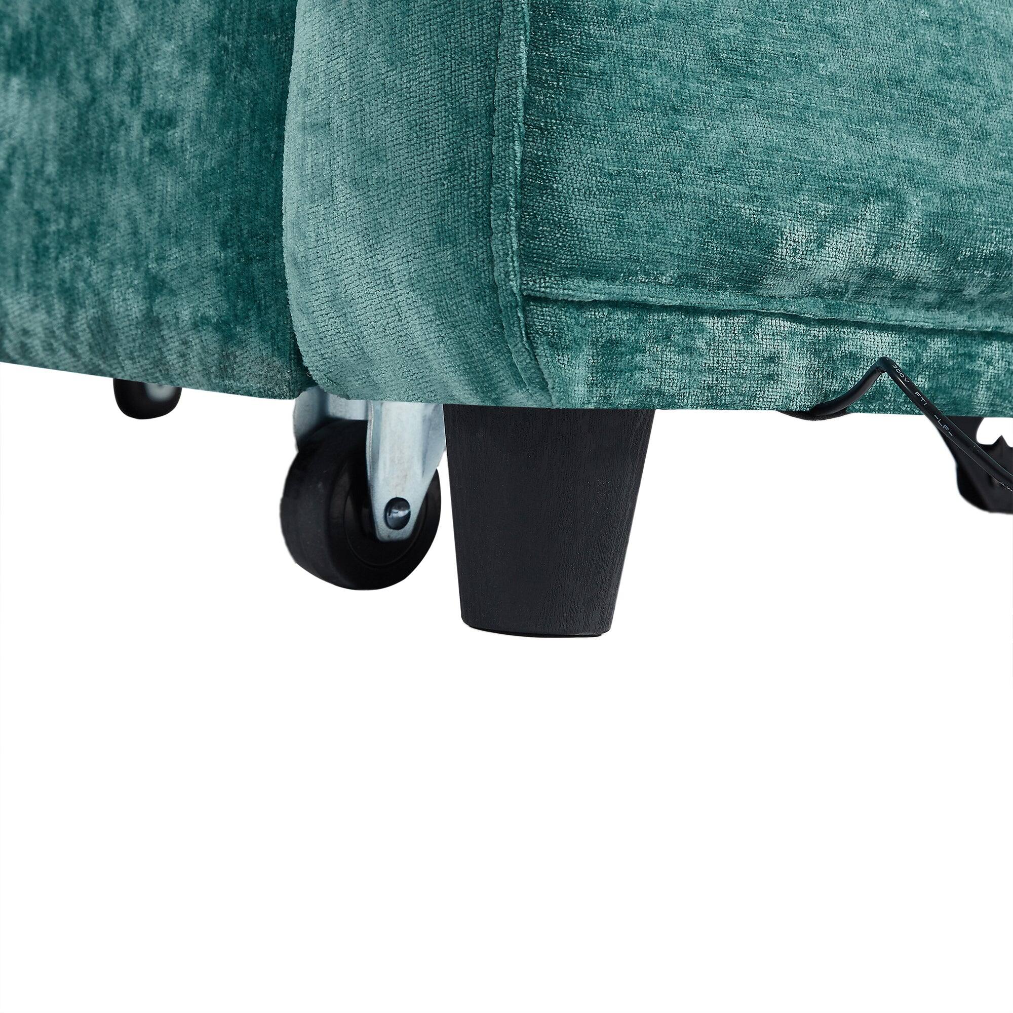 Alt View 7. Boyel Living - Multi-Functional 54 Inch Loveseat Sofa Bed with Adjustable Backrest, Charging Ports, and Cup Holders in Teal - Teal.