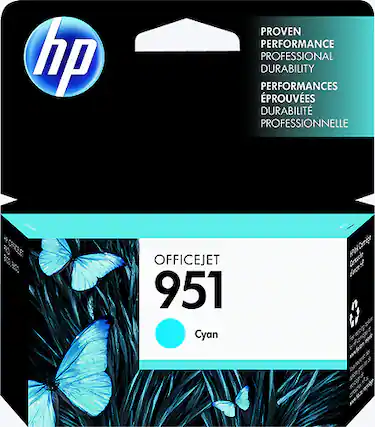 Front. HP - 951 Ink Cartridge - Cyan.