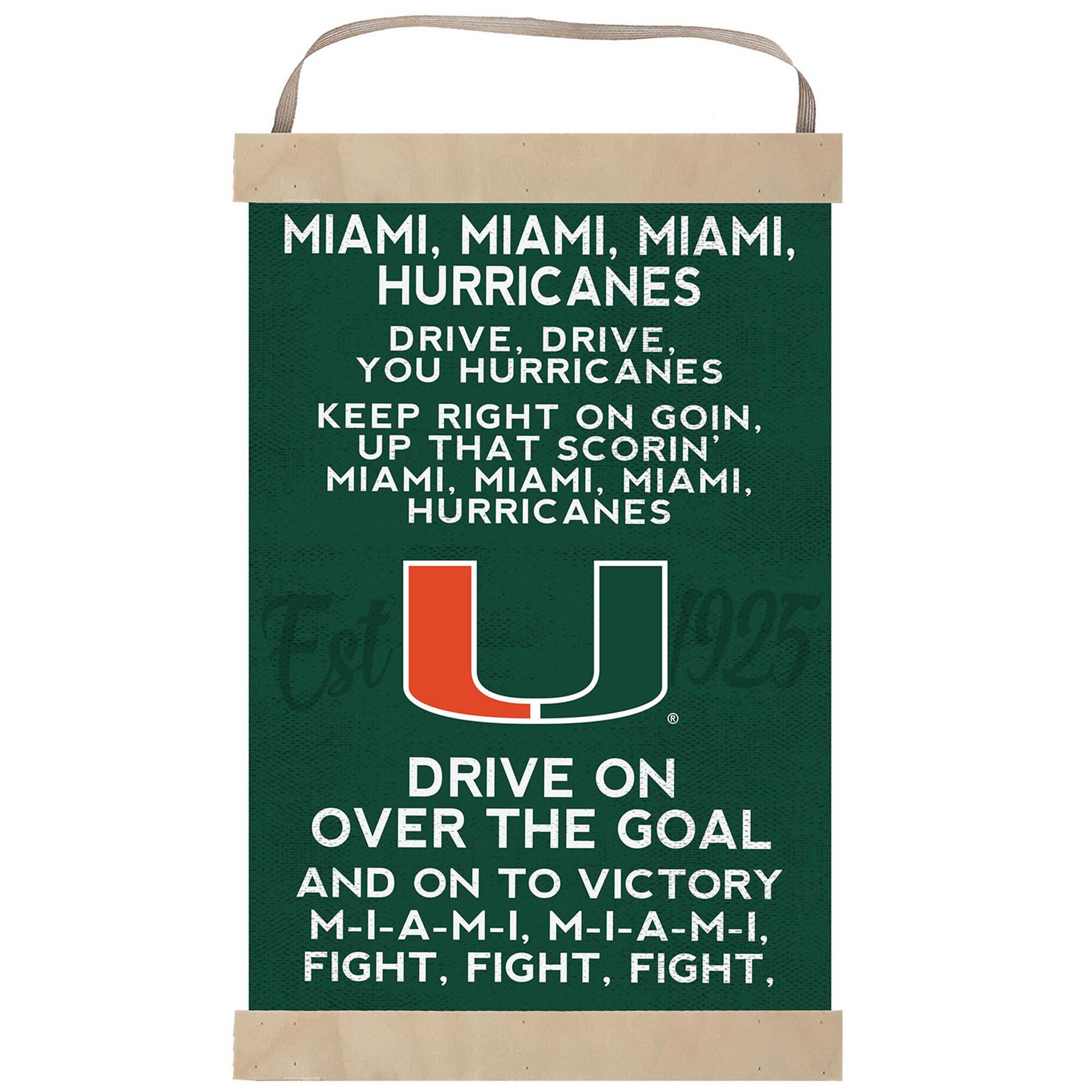Miami Hurricanes Fight Song Banner Sign