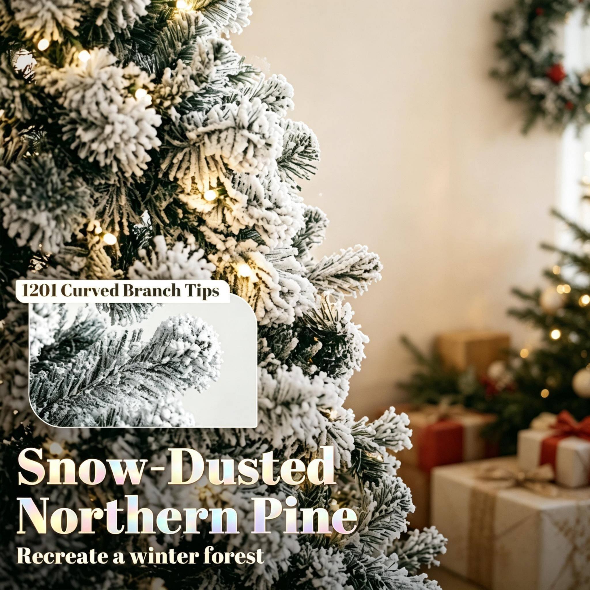 1201 Curved Branch Tips  
Snow-Dusted Northern Pine  
Recreate a winter forest