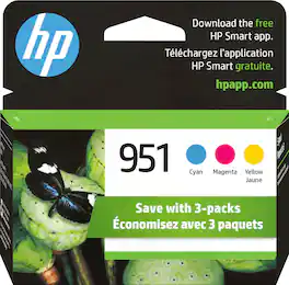 HP - 951 3-Pack Standard Capacity Ink Cartridges - Cyan/Magenta/Yellow