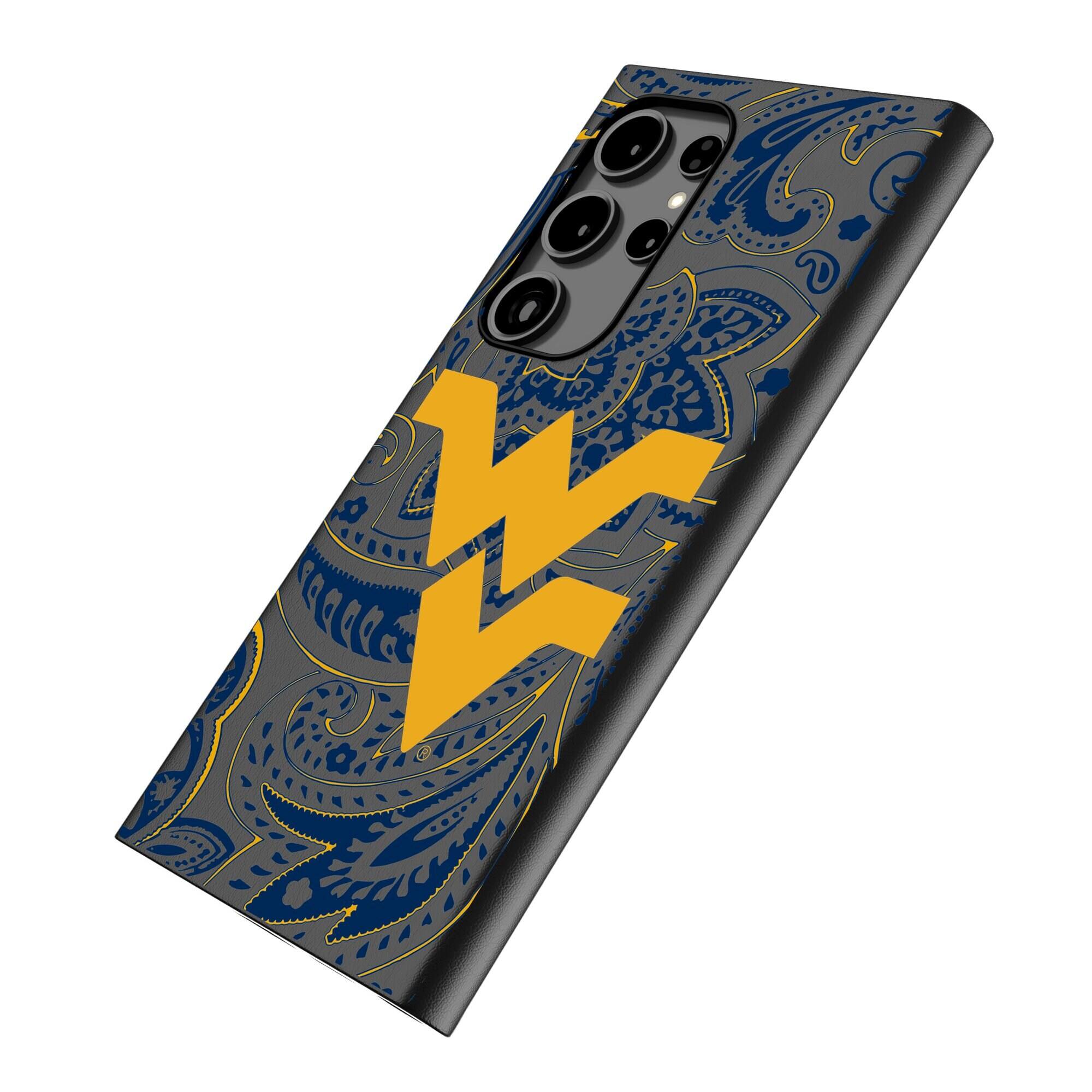 Alt View 1. Keyscaper - West Virginia Mountaineers Paisley Galaxy Magnetic Bump Case - S24 - Black.