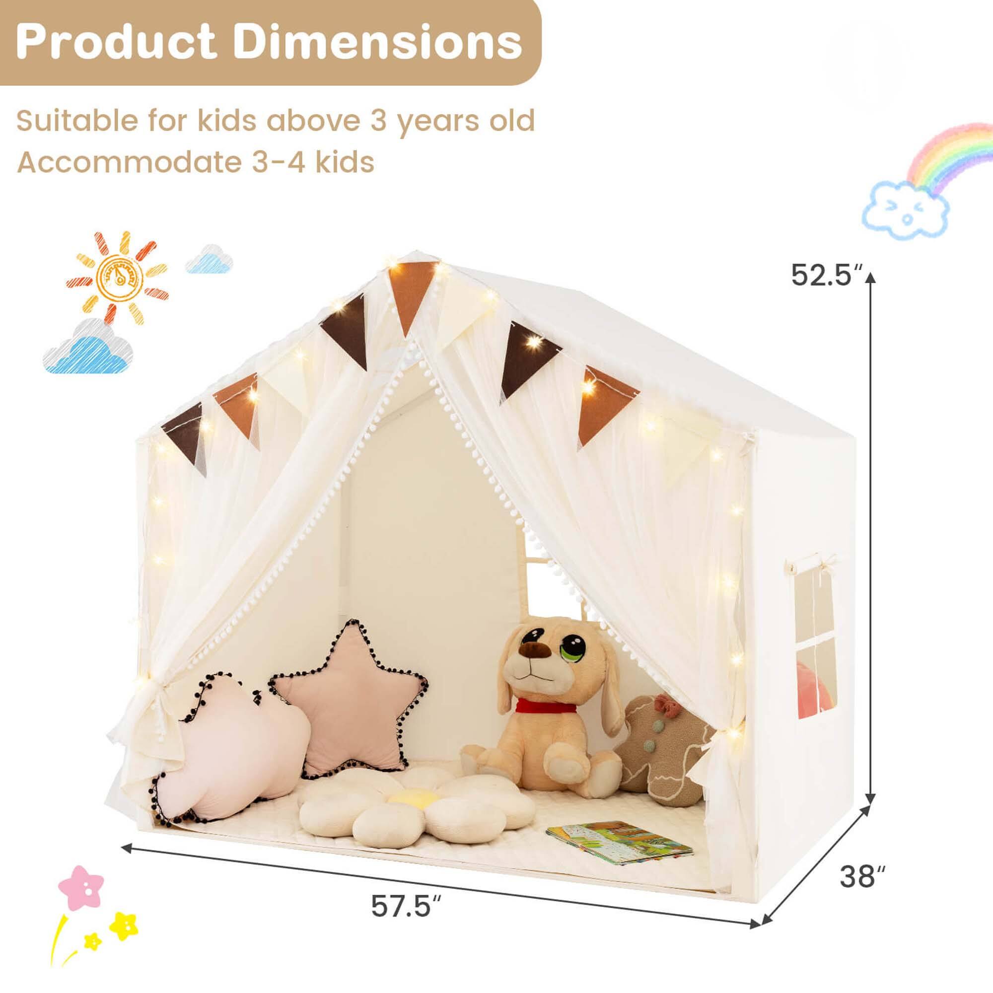 Product Dimensions: Suitable for kids above 3 years old, Accommodate 3-4 kids

52.5"
57.5"
38"
